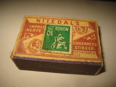 Eldre fyrstikkeske fra Nitedals Dette er eske nr 1 NITEDALS SIKKERHETS STIKKER 40 tallet