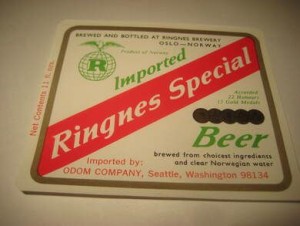 Str&oslash;ken ubrukt &oslash;letikett fra 60-70 tallet noe for deg? Dette er pakke nr 50