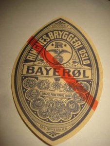 Strøken ubrukt øletikett fra 30 tallet noe for deg? Dette er pakke nr 54