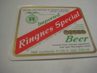 Str&oslash;ken og ubrukt &oslash;letikett fra Ringnes Bryggeri en del &aring;r tilbake i tid dette er etikett nr 13