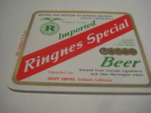 Str&oslash;ken og ubrukt &oslash;letikett fra Ringnes Bryggeri en del &aring;r tilbake i tid dette er etikett nr 16