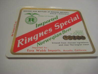 Str&oslash;ken og ubrukt &oslash;letikett fra Ringnes Bryggeri en del &aring;r tilbake i tid dette er etikett nr 17