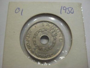 1950 treng du denne i din samling dette er 1 krone nr 10