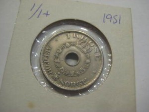 1951 treng du denne i din samling dette er 1 krone nr 12