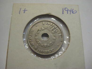 1946 treng du denne i din samling dette er 1 krone nr 3