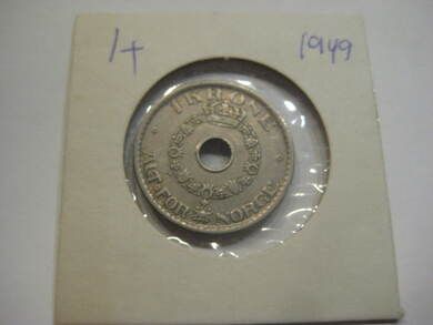1949 treng du denne i din samling dette er 1 krone nr 6