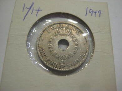 1949 treng du denne i din samling dette er 1 krone nr 7