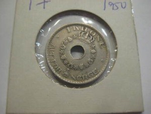 1950 treng du denne i din samling dette er 1 krone nr 9