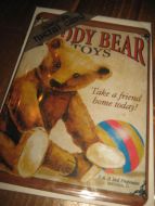 Metall kort TEDDY BEAR 80 tallet Ca 14*10 cm stort
