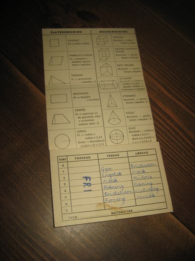 Emo timeplan i folder 60 tallet