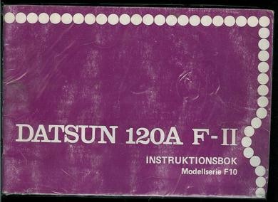 DATSUN 120 A  F-II.  Utgåve 1, 1975