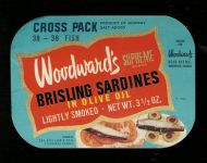 Chr. Bjelland Co, Stavanger. Woodwards Brisling Sardines