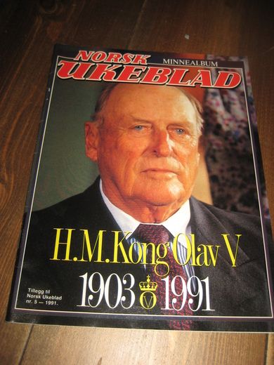 1991 NORSK UKEBLAD MINNEALBUM H M KONG OLAV V 1903-1991