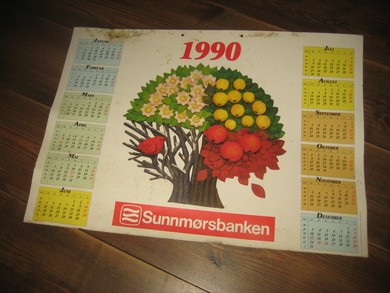 Stor kalender fra Sunnmørsbanken, 1990