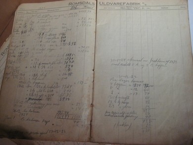 Protokoll fra Romsdal Uldvarefabrik. 1921.