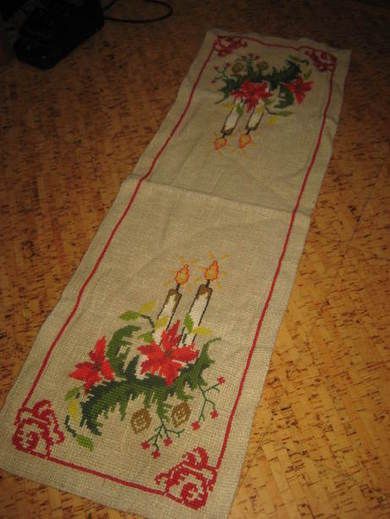 Pent broderi arbeid ca 88*29 cm stort
