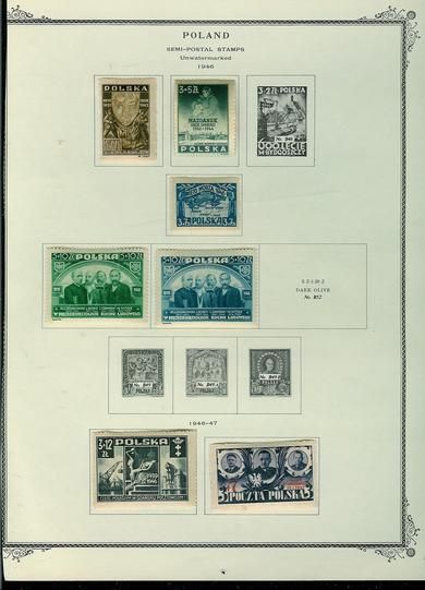 1946 / 47. Lot på 7 postfriske merker fra Polen.