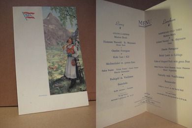 Menu fra DEN NORSKE AMERIKALINJE S/S STAVANGERFJORD 20 mai 1953