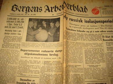 1949 nr 056 8 mars Bergens Arbeiderblad