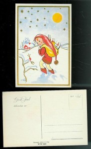 No kjem nissen, julekort fra 30 tallet.