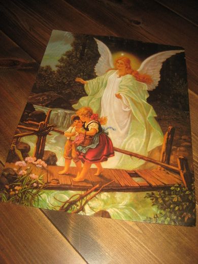 Engle bilde ca 30*39 cm stort