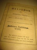 HELSEBOK fra Jernbanens Bedriftslege, VOSS,  70-80 tallet