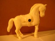 Mekanisk hest i hardplast, 50-60 tallet