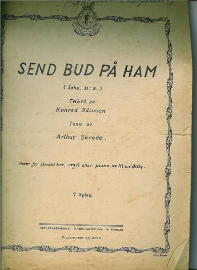 SEND BUD PÅ HAM, notehefte fra 40 tallet