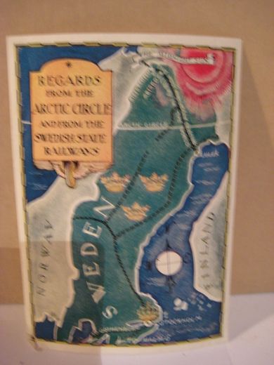 REGARDS FROM THE ARTIC CIRCLE AND FROM THE SWEEDISH STATE RAILWAYS 30 tallet