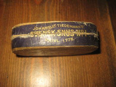 Eske uten innhold Tiedemanns SVENSK SNUS nr 1 50 tallet