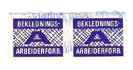 Meget pent fagforeningsmerke fra BEKLEDNINGS ARBEIDER FORBUNDET Dobbeltmerke
