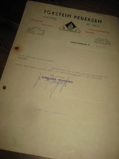 TORSTEIN PEDERSEN KOLONIAL KRISTIANSUND 1959