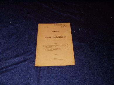 1901 nr 002 Tilæggshefte til Norsk Skoletidende