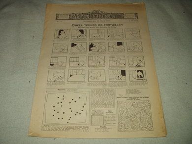 1906 nr 012 Første tillæg til Allers Familie Journal ONKEL TEGNER OG FORTELLER På baksida: Hvorledes Louis narrede sin lille Søster Marie