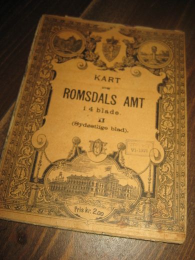 Kart over ROMSDALS AMT i 4 blade Sydøstlige blad 1921