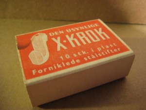 Eske med ubrukt innhold, X-KROK Nr 1, fra Kepro, Larvik, 70 tallet.