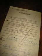 Måleskjema fra DUX Konfeksjonsfabrikk, Stranda, 1955. Nr 11