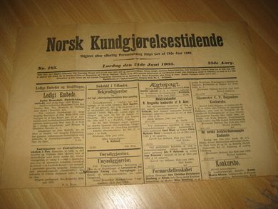 1905 nr 185 Norsk Kundgjørelestidende