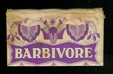 BARBIVORE med lite kryss med blyant, kan viskes bort