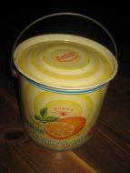 Pent spann med lokk Apelsinmarmelade fra Sunde & Co Oslo 50-60 tallet