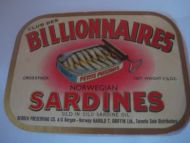 BILLIONNAIRES, BERGEN PRESERVING CO, BERGEN.