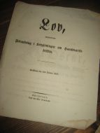Lov, indeholdende Forandring i Lovgivingen om Haandværksbedriften. 12te october 1857.