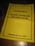 STRAUMTARIFFAR, STRANDA KOMMUNALE ELEKTRISITETSVERK, 1987