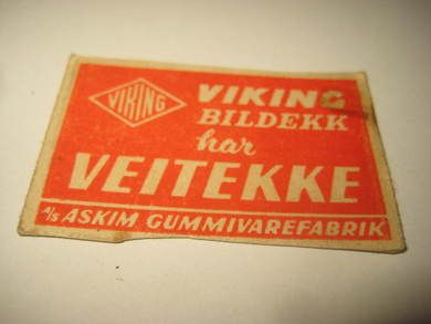 Forsida på eldre fyrstikkeske VIKING VEITEKKE 60 tallet