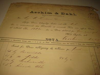 ASCHIM & DAHL CHRISTIANIA 1891