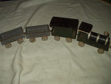 Tog med tre vogner 40-50 tallet