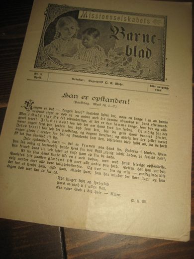1908 nr 008 Missionsselskabets Barne blad