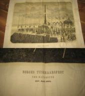 Stort bilde klart for innramming NORGES TUSENÅRSFEST VED HAUGESUND 18DE Juli 1872 Ca 61*47 cm stort