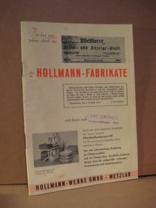 Brosjyre fra HOLMAN FABRIKATE, 50-60 tallet