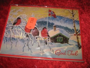 Uåpna postkortpakke med 8 stk ubrukte julekort fra 70-80 tallet. 